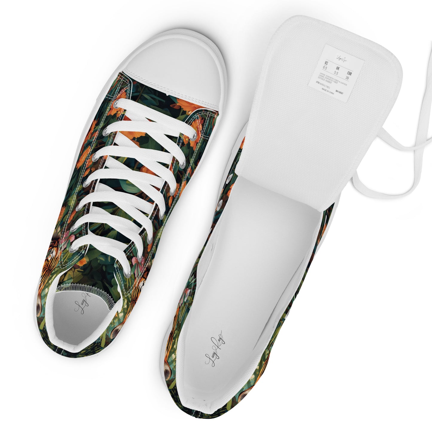 Tiger & Jungle High-Top Canvas Shoes