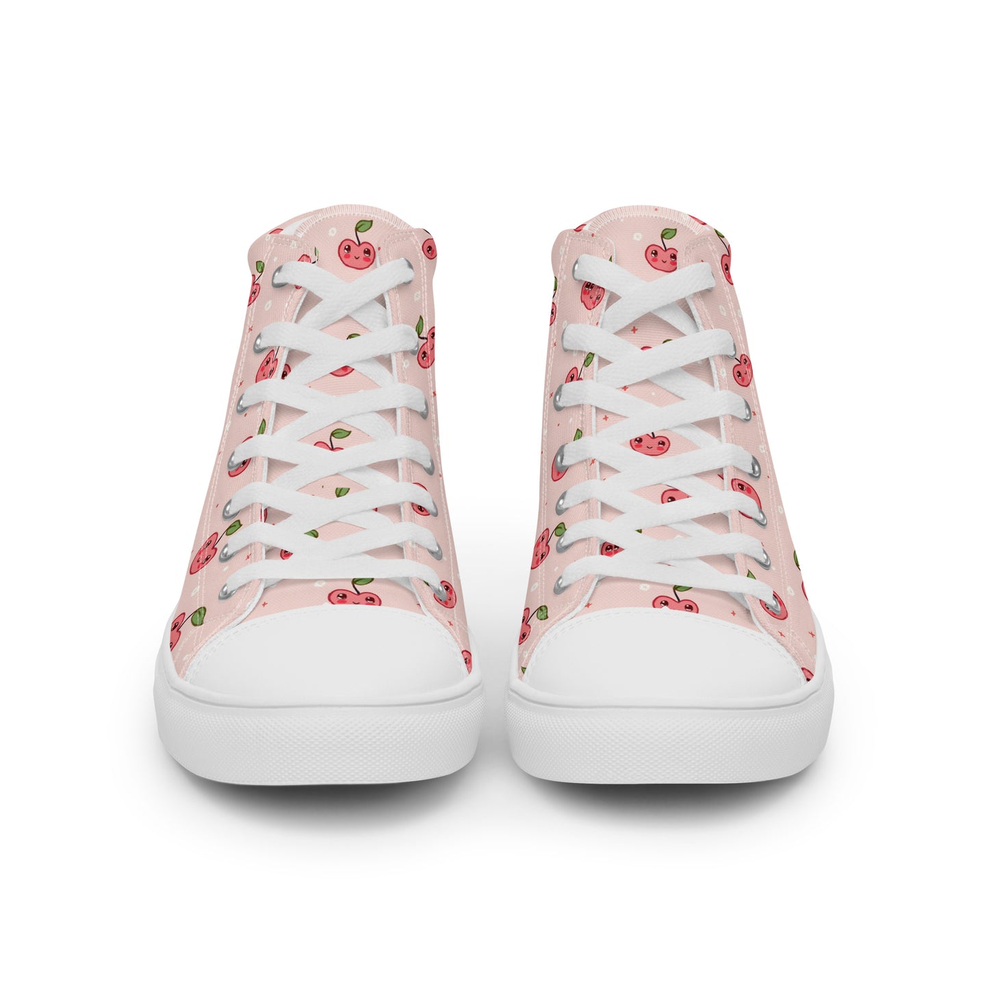 Pink Cherry Pop High Top Canvas Shoes