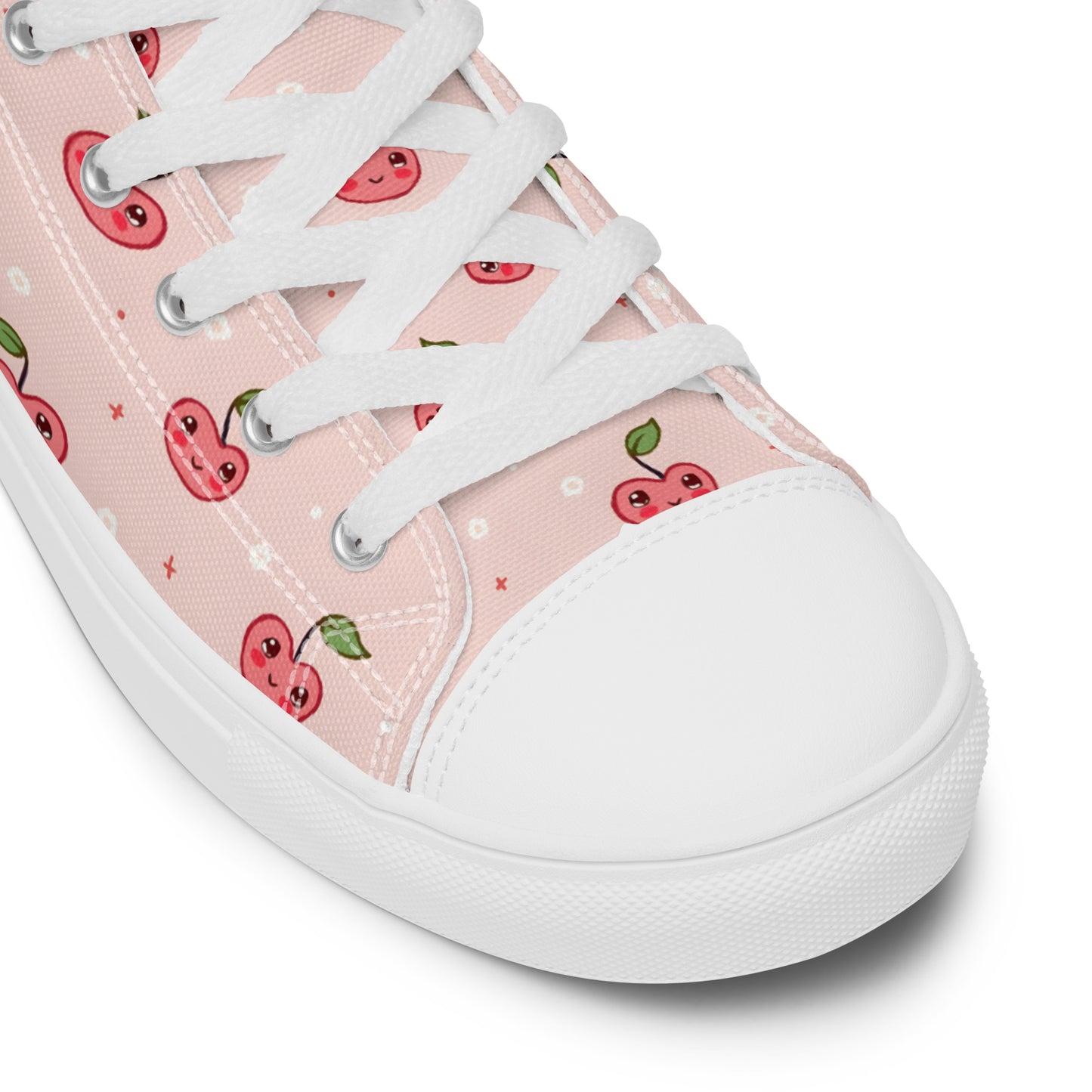 Pink Cherry Pop High Top Canvas Shoes