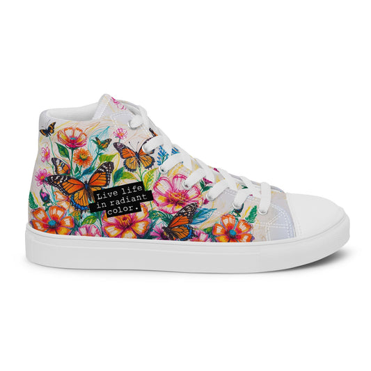 Men's Floral & Butterfly High - Top Canvas Shoes - LucyKay store