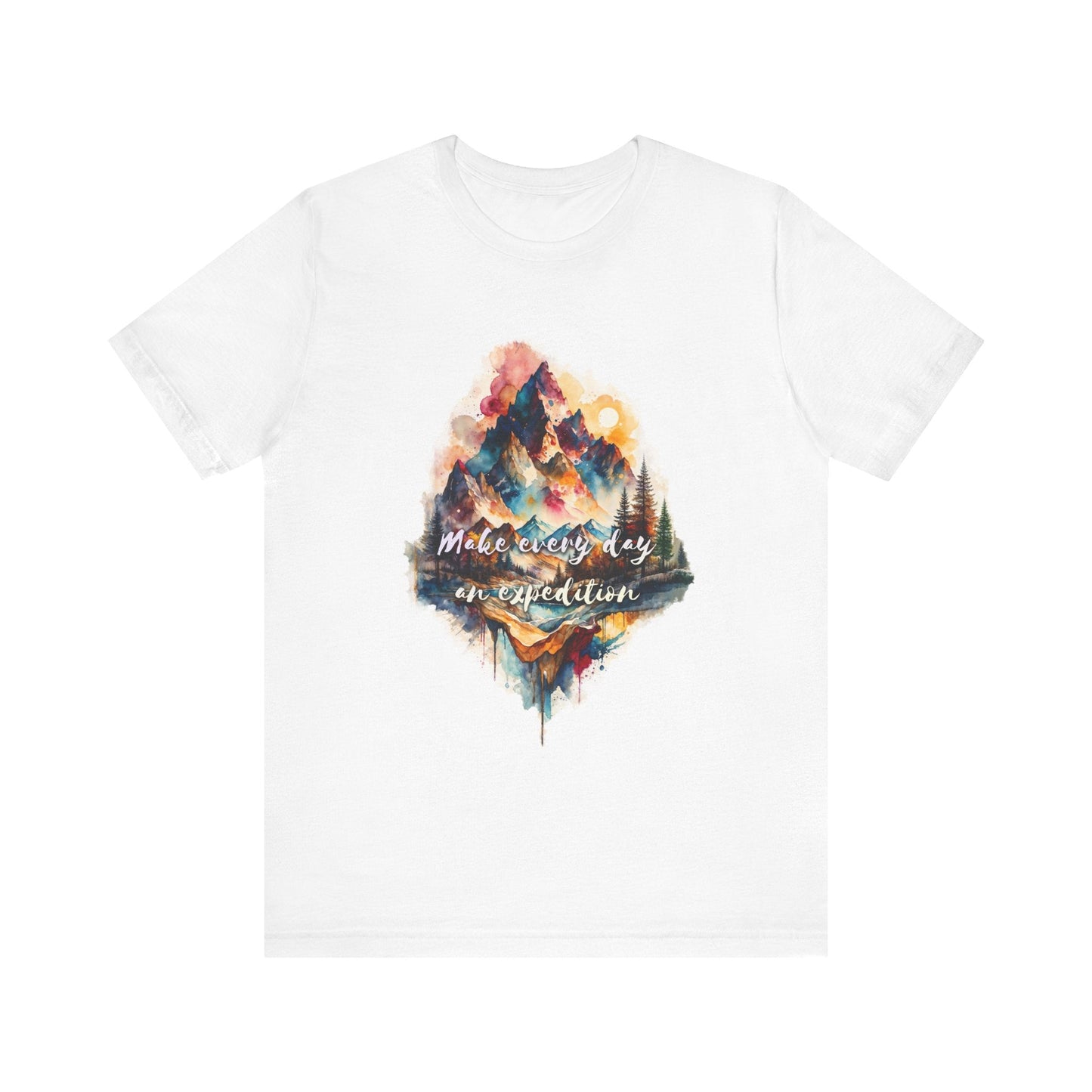Mountain Landscape T-Shirt - Make Everyday an Expedition - White / XS - T-Shirt