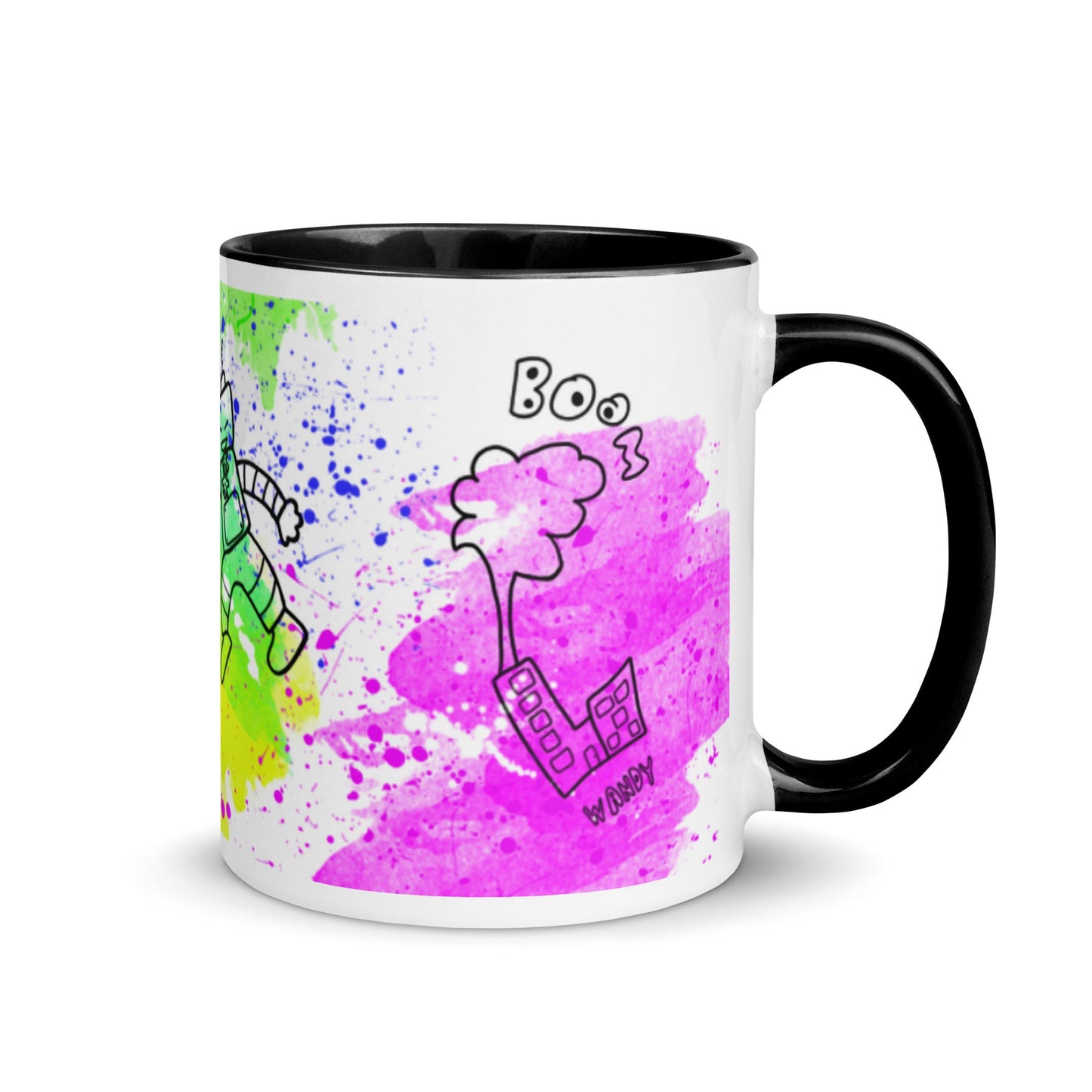 Mug with Color Inside - Doodles - Black - Mugs