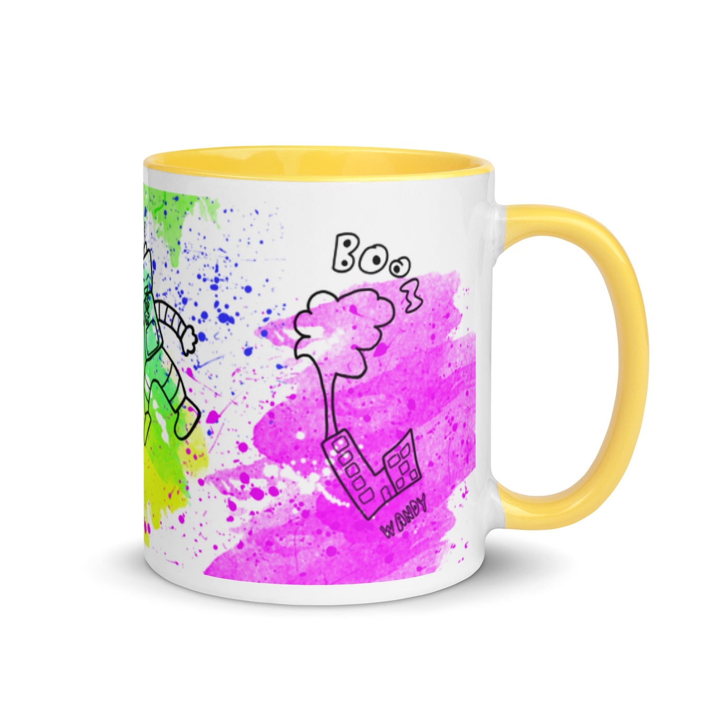 Mug with Color Inside - Doodles - Yellow - Mugs