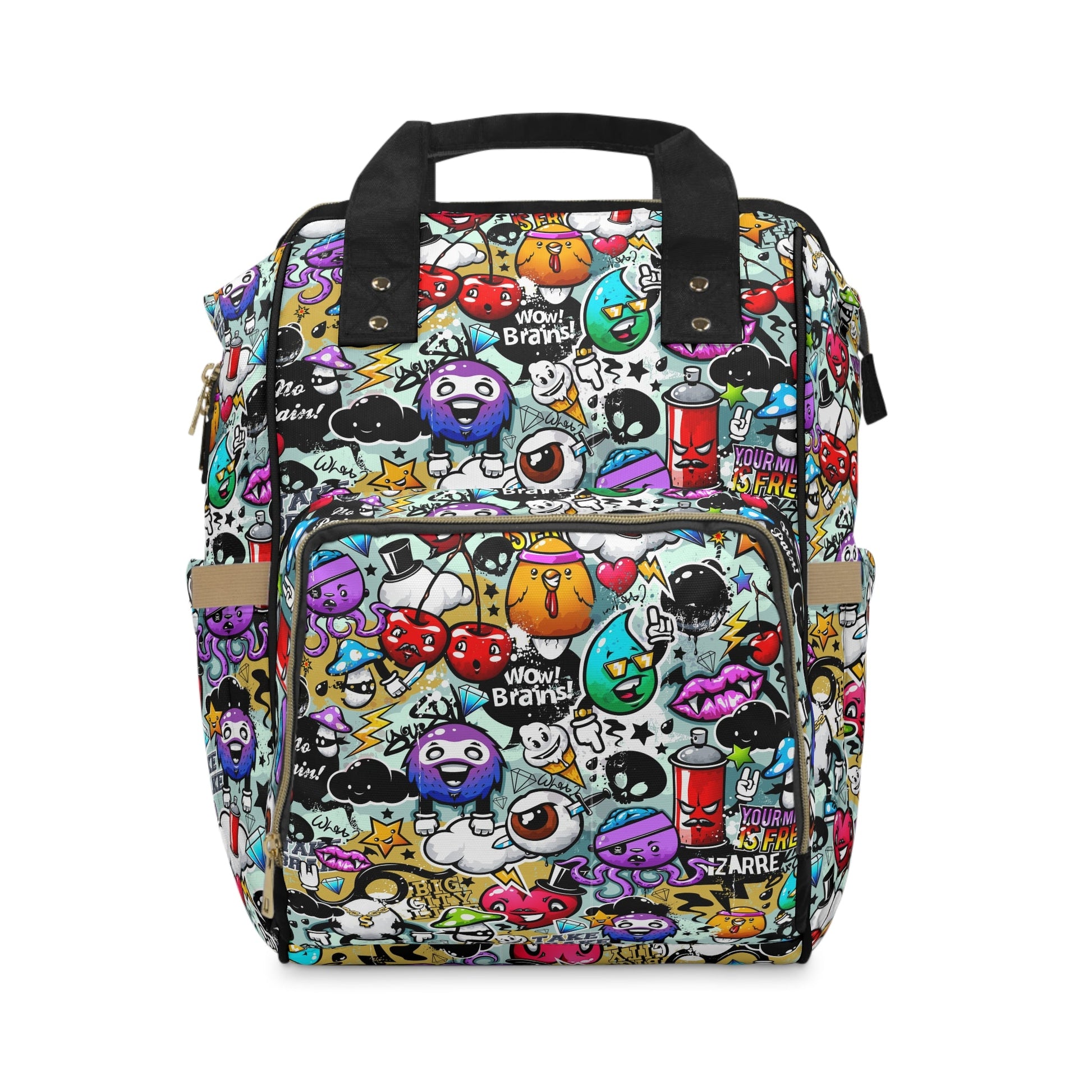 Multifunctional Backpack - Funky Graffiti Pattern - 15.0’’ × 10.8’’ × 6.7’’ - Bags
