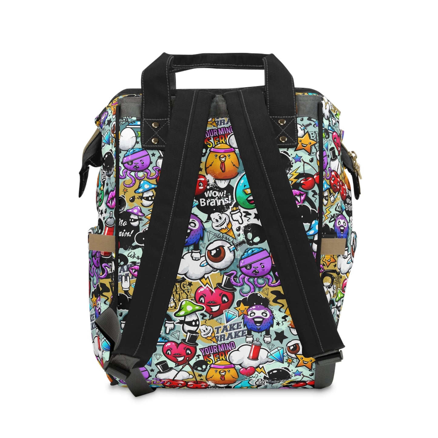 Multifunctional Backpack - Funky Graffiti Pattern - 15.0’’ × 10.8’’ × 6.7’’ - Bags