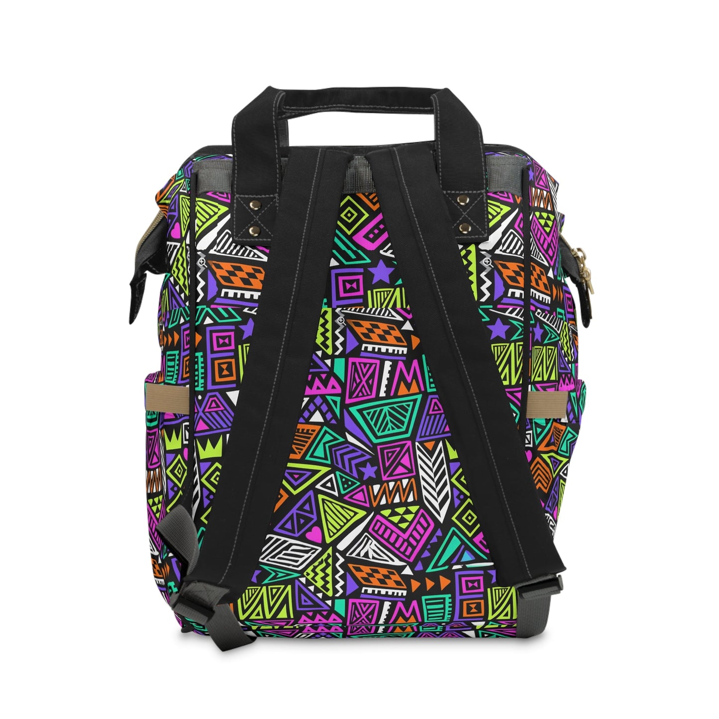 Multifunctional Backpack with Abstract Geometric Pattern - 15.0’’ × 10.8’’ × 6.7’’ - Bags