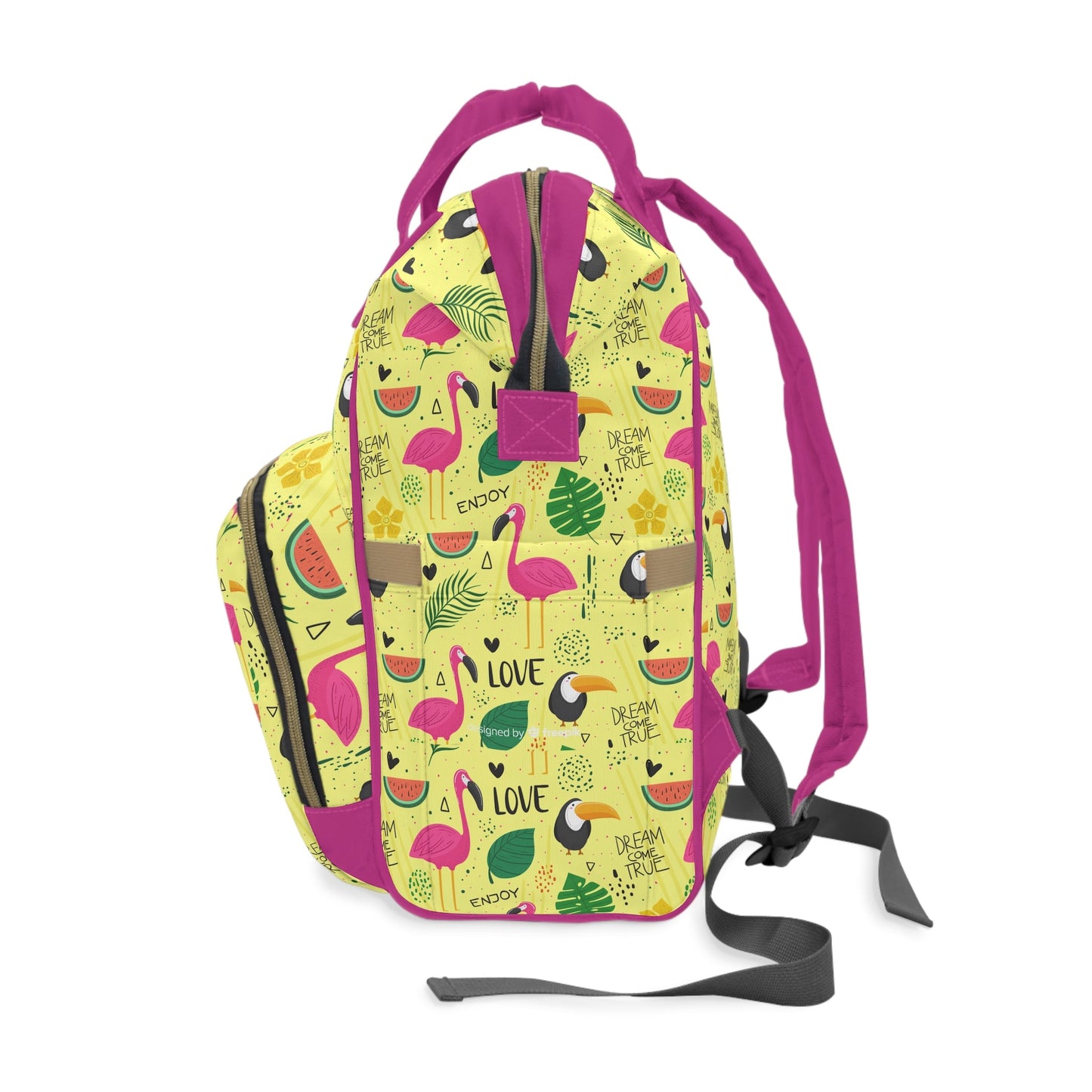 Multifunctional Backpack with Cute Flamenco Pattern - 15.0’’ × 10.8’’ × 6.7’’ - Bags
