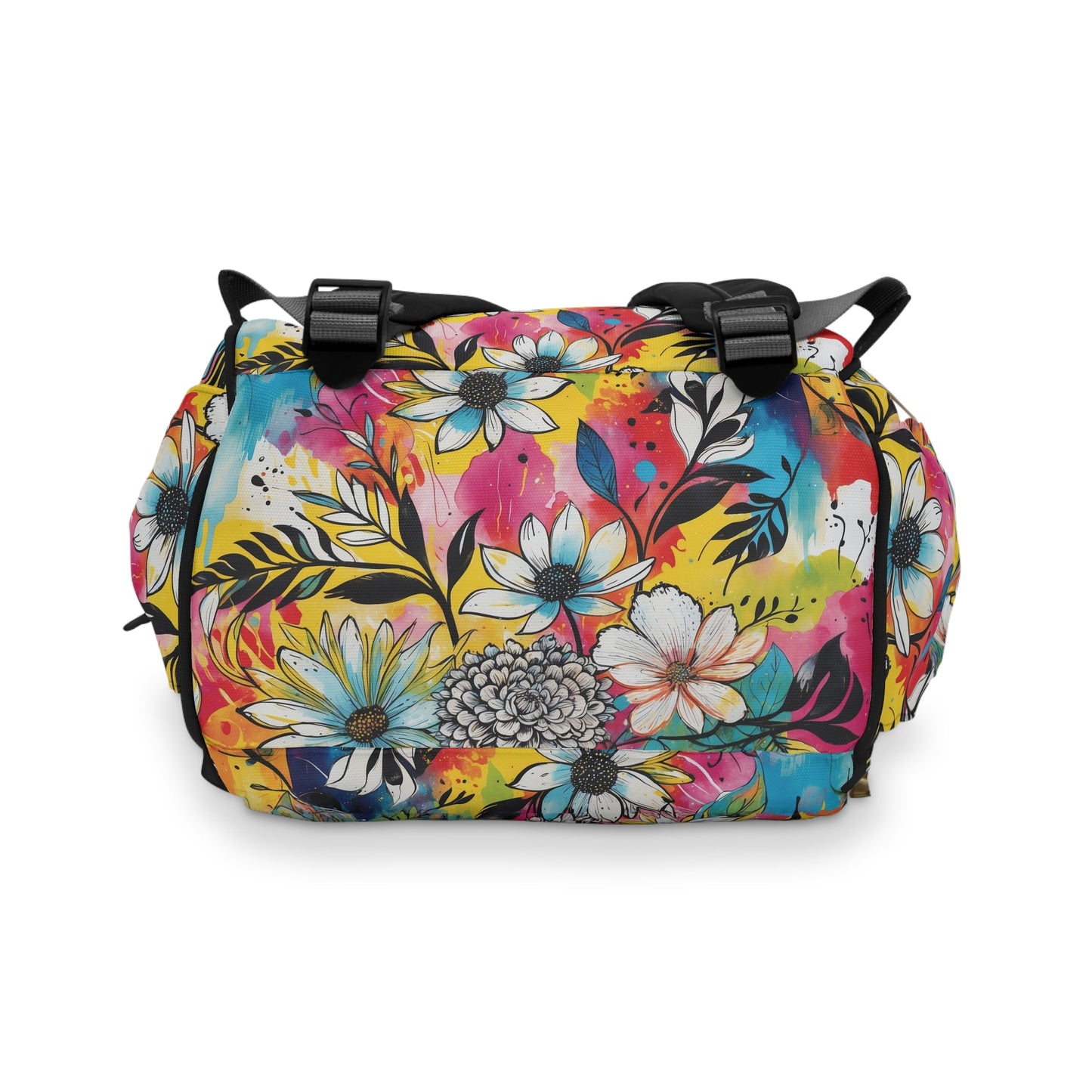 Multufunctional Backpack - Colorful Abstract Floral Pattern - 15.0’’ × 10.8’’ × 6.7’’ - Bags