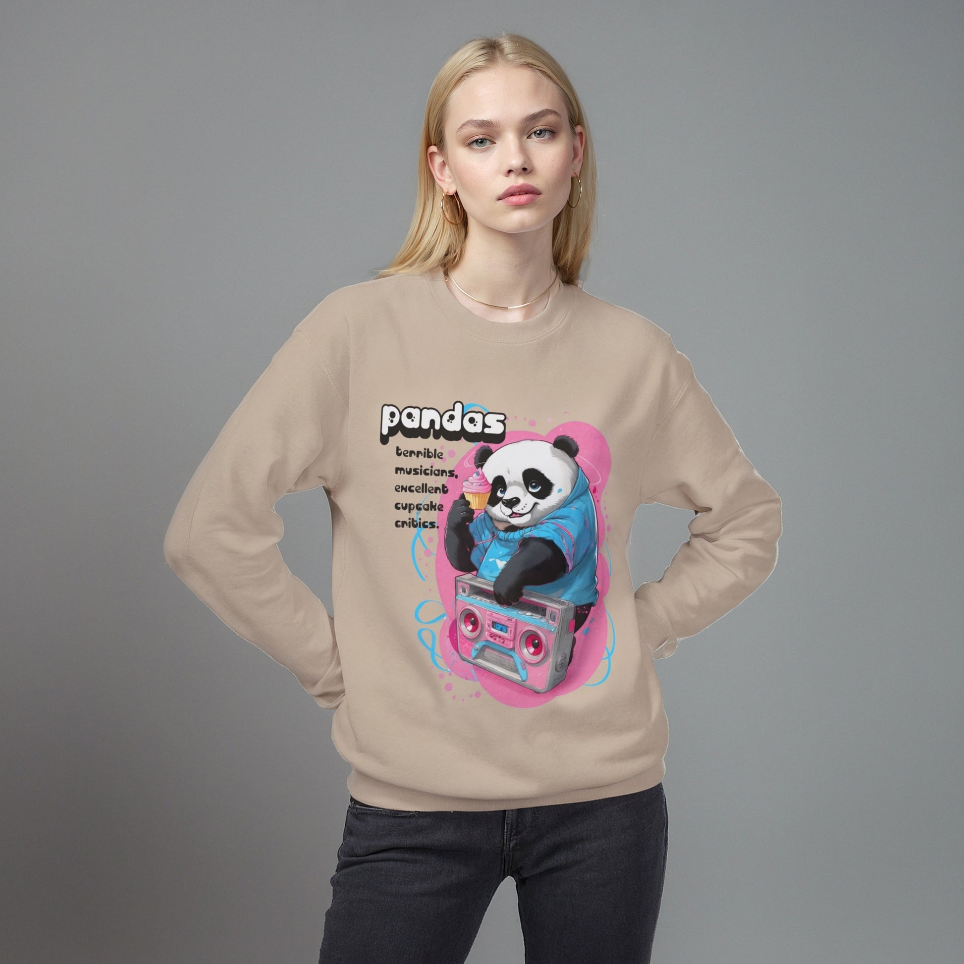 Cool Panda Boombox Sweatshirt - Funny Music Lover Crewneck - Sweatshirt