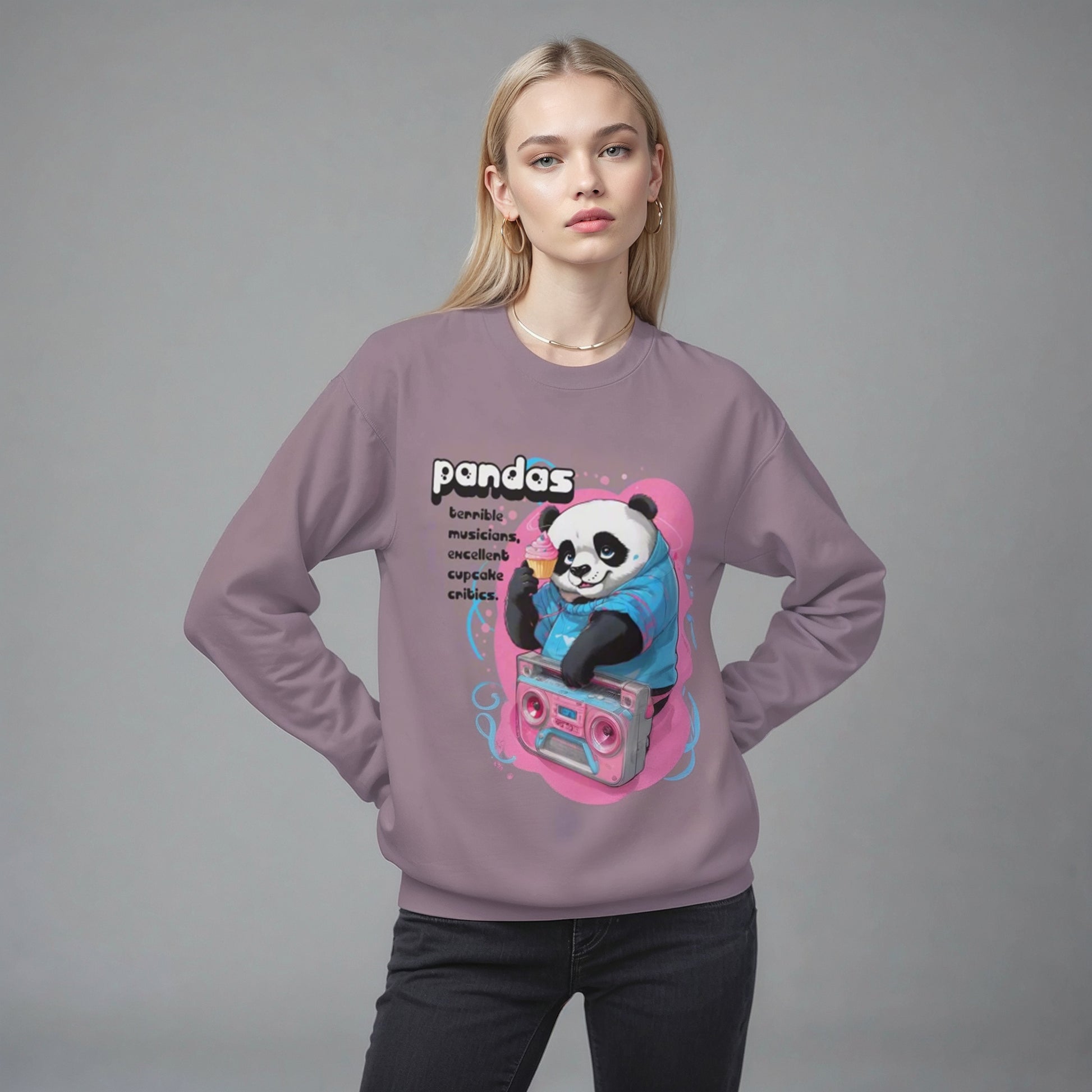Cool Panda Boombox Sweatshirt - Funny Music Lover Crewneck - Sweatshirt