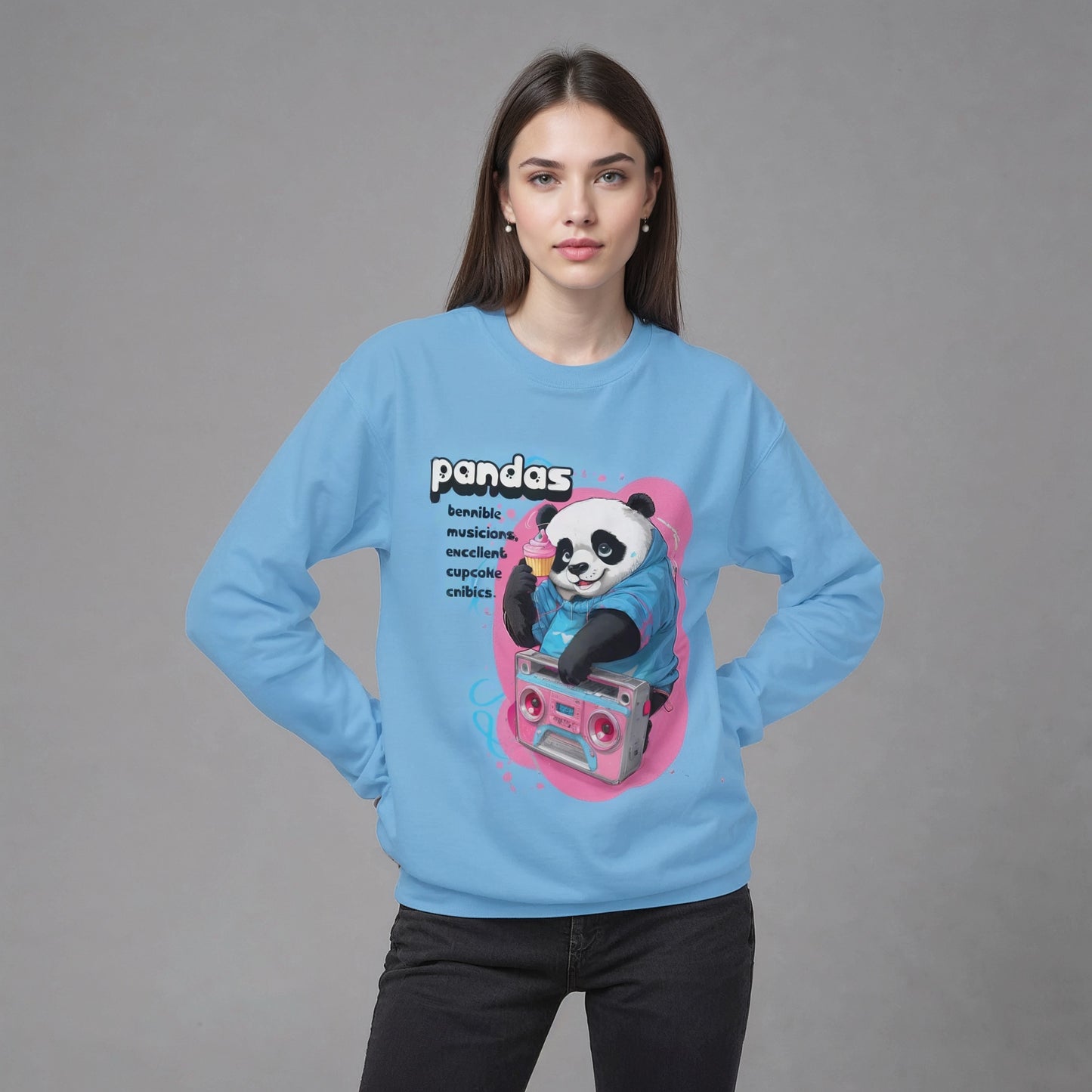 Cool Panda Boombox Sweatshirt - Funny Music Lover Crewneck - Sweatshirt