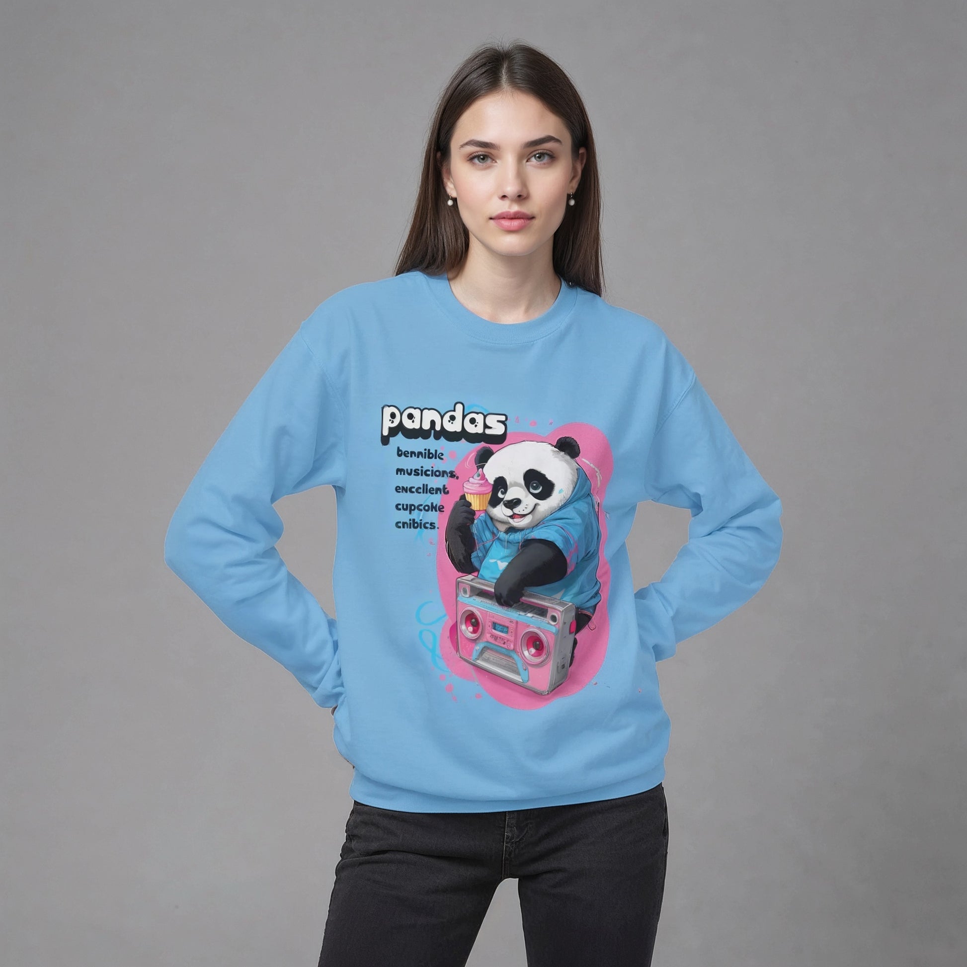 Cool Panda Boombox Sweatshirt - Funny Music Lover Crewneck - Sweatshirt