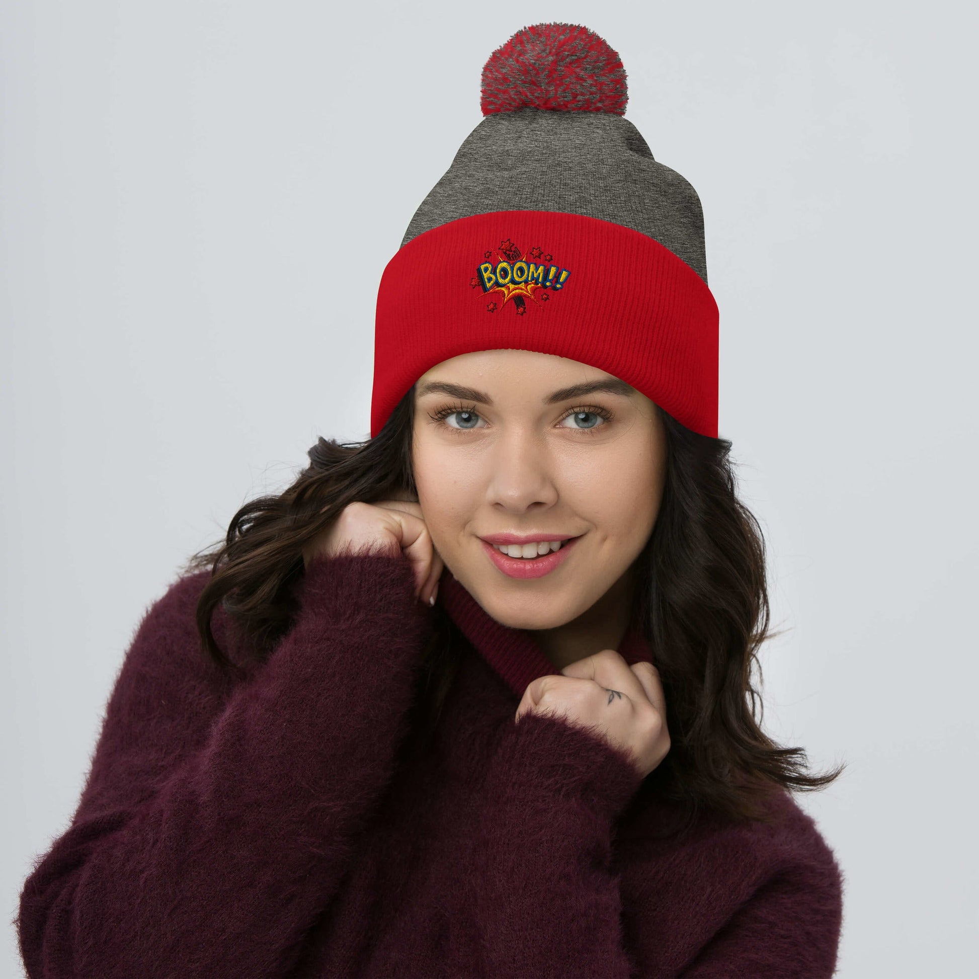 Pom-Pom Beanie - ’CRASH!’ - Beanie