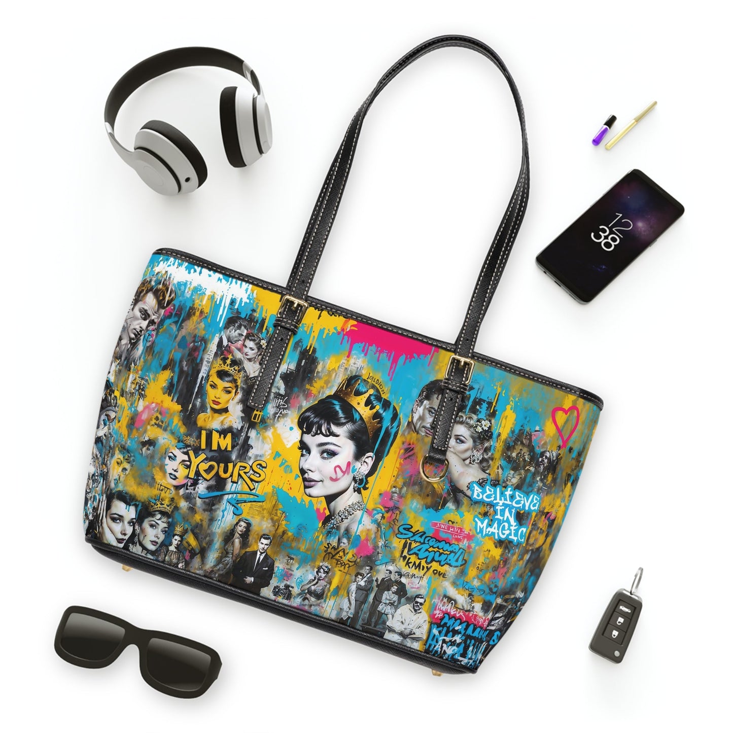 PU Leather Shoulder Bag - Audrey Hepburn - Bags