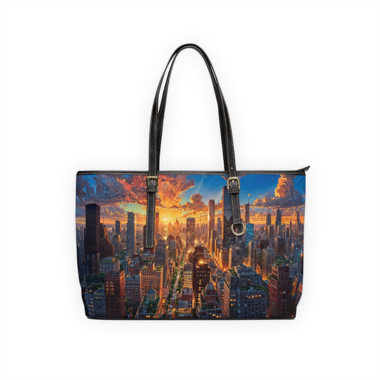 PU Leather Shoulder Bag- City - 17’’ x 11’’ / Black - Bags
