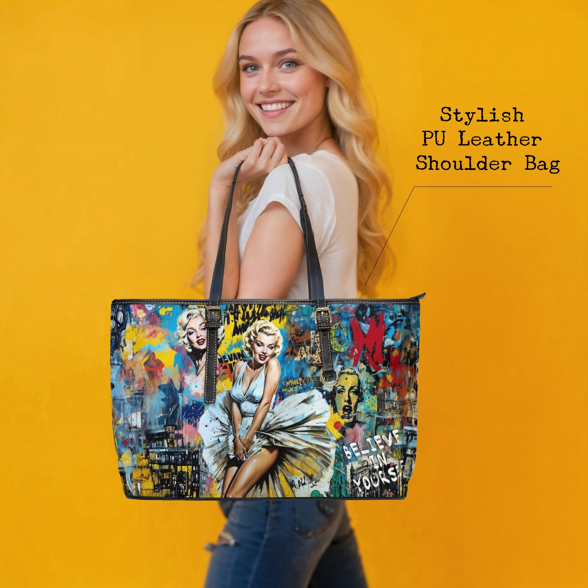 PU Leather Shoulder Bag- Marilyn Monroe - Bags