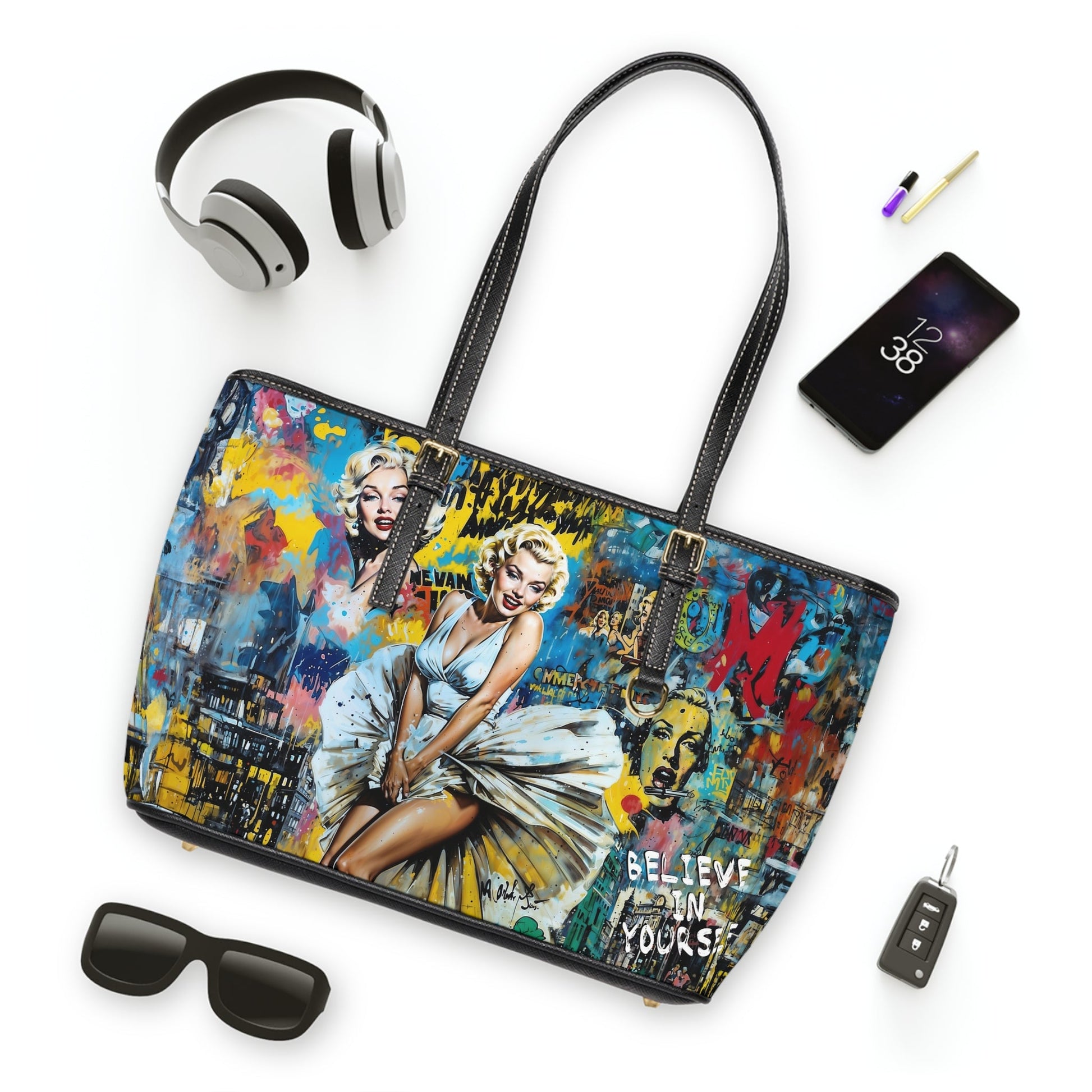 PU Leather Shoulder Bag- Marilyn Monroe - Bags