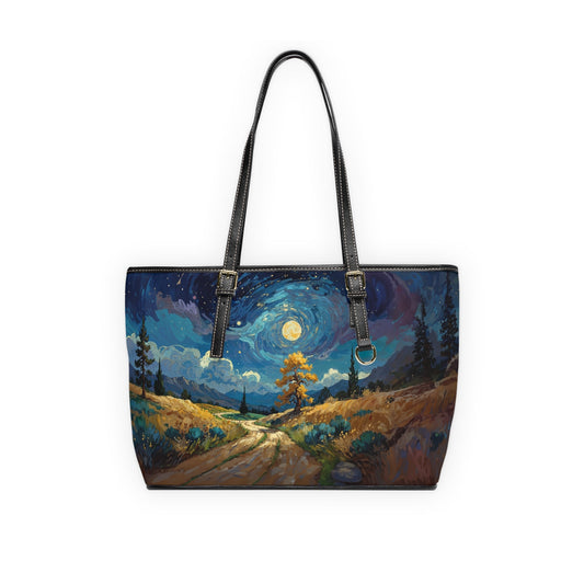 PU Leather Shoulder Bag - Vincent Van Gogh Style - 16’’ x 10’’ / Black - Bags