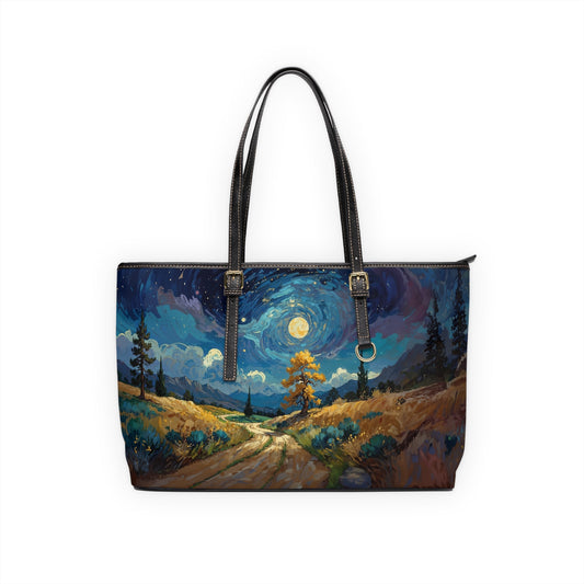 PU Leather Shoulder Bag - Vincent Van Gogh Style - 17’’ x 11’’ / Black - Bags
