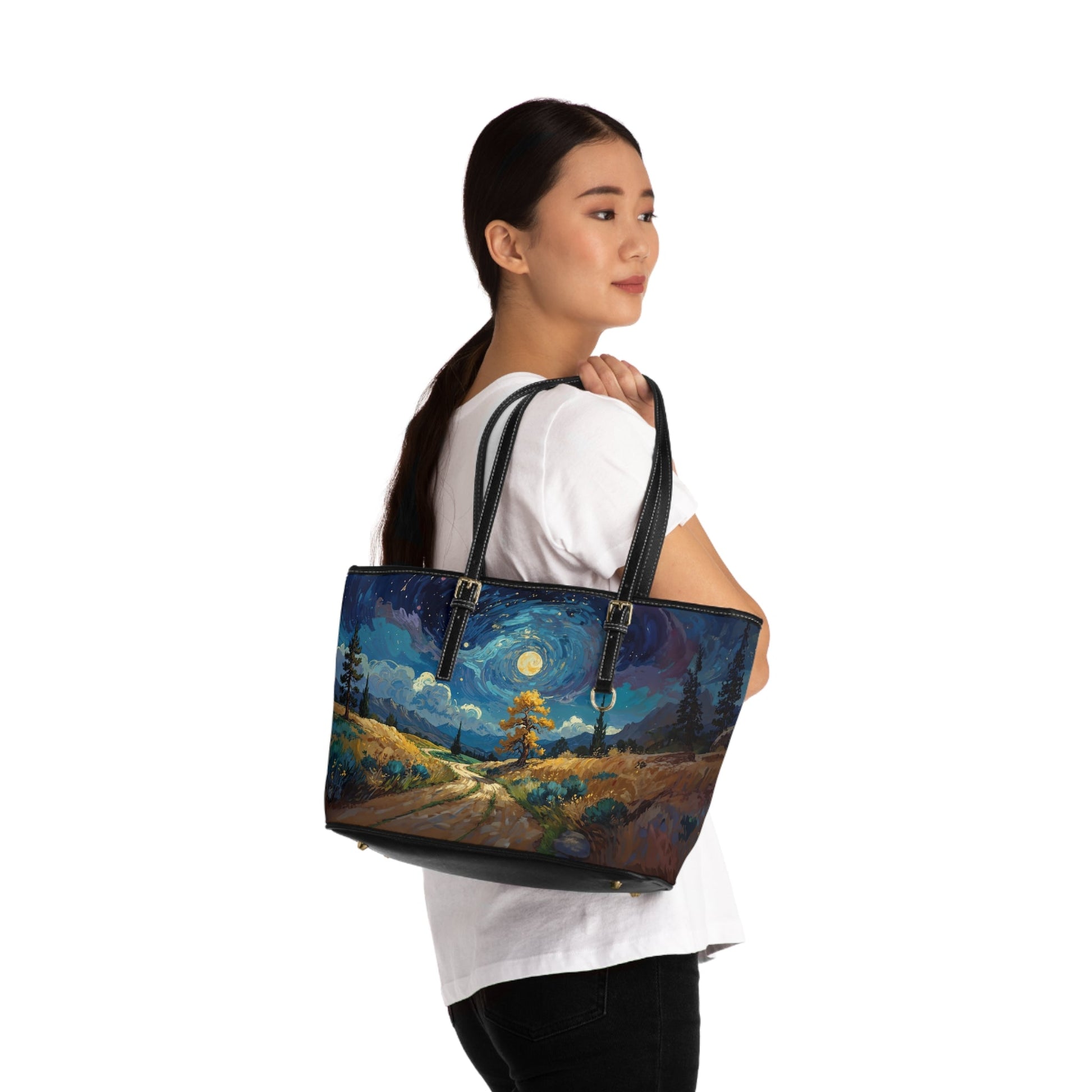 PU Leather Shoulder Bag - Vincent Van Gogh Style - Bags