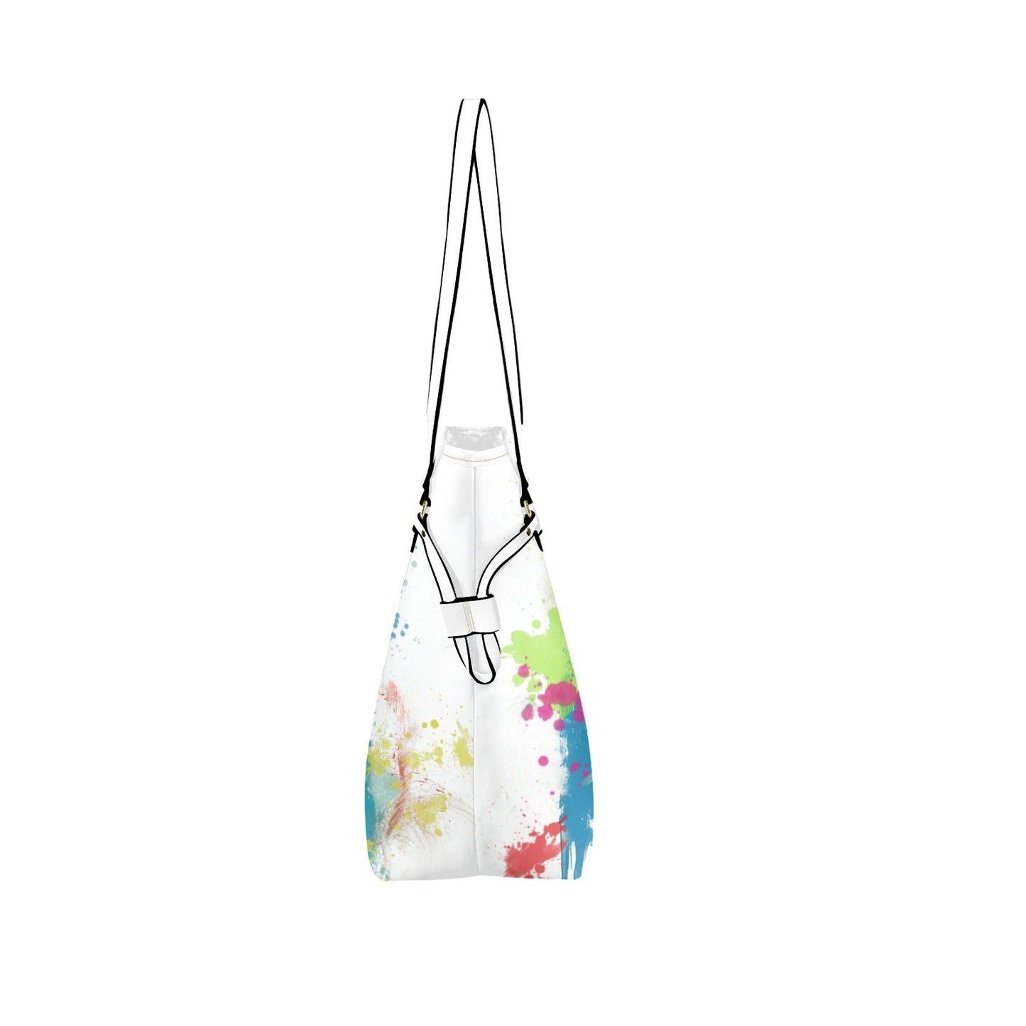 PU Leather Tote Bag with Vibrant Woman Portrait - One Size - Tote bags