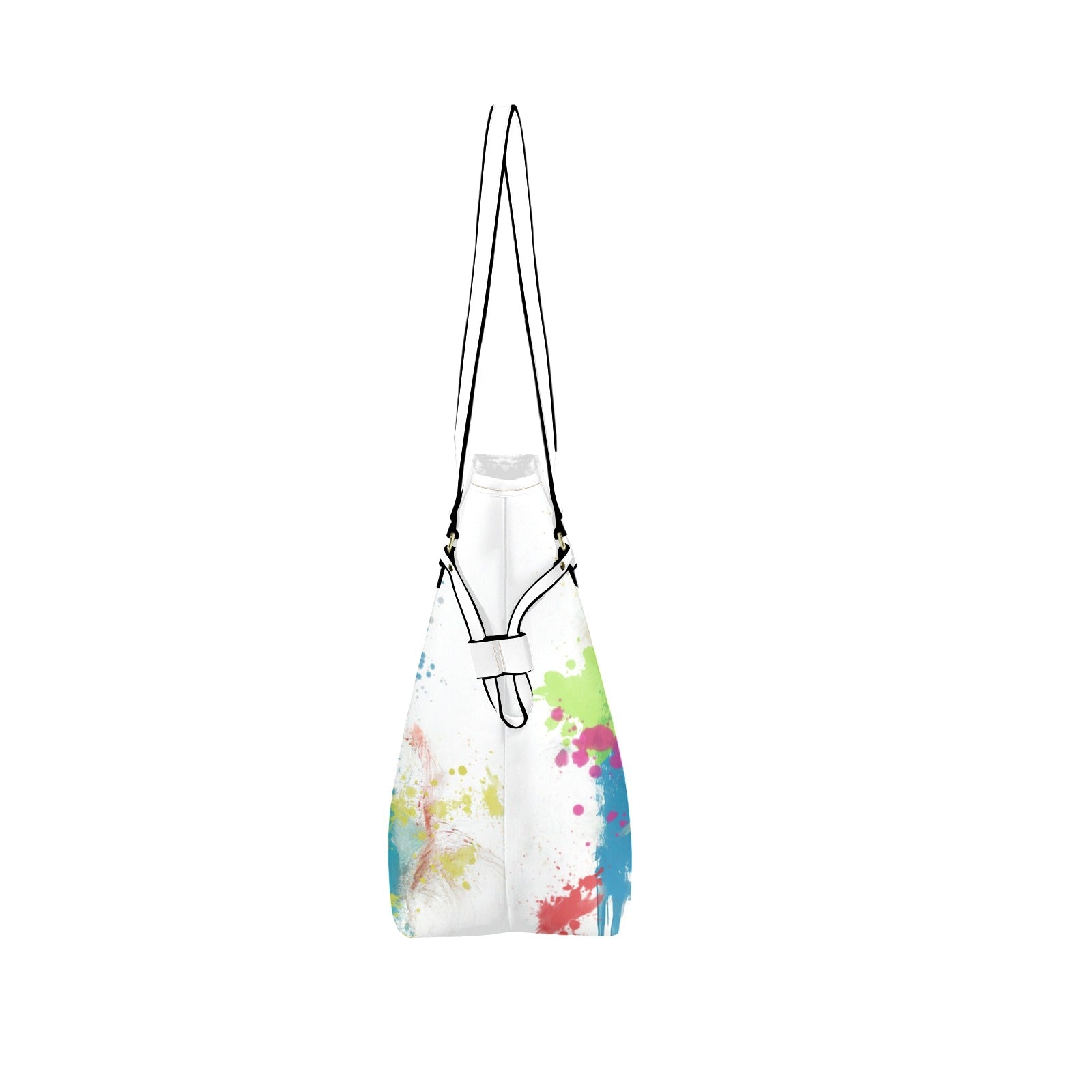PU Leather Tote Bag with Vibrant Woman Portrait - One Size - Tote bags