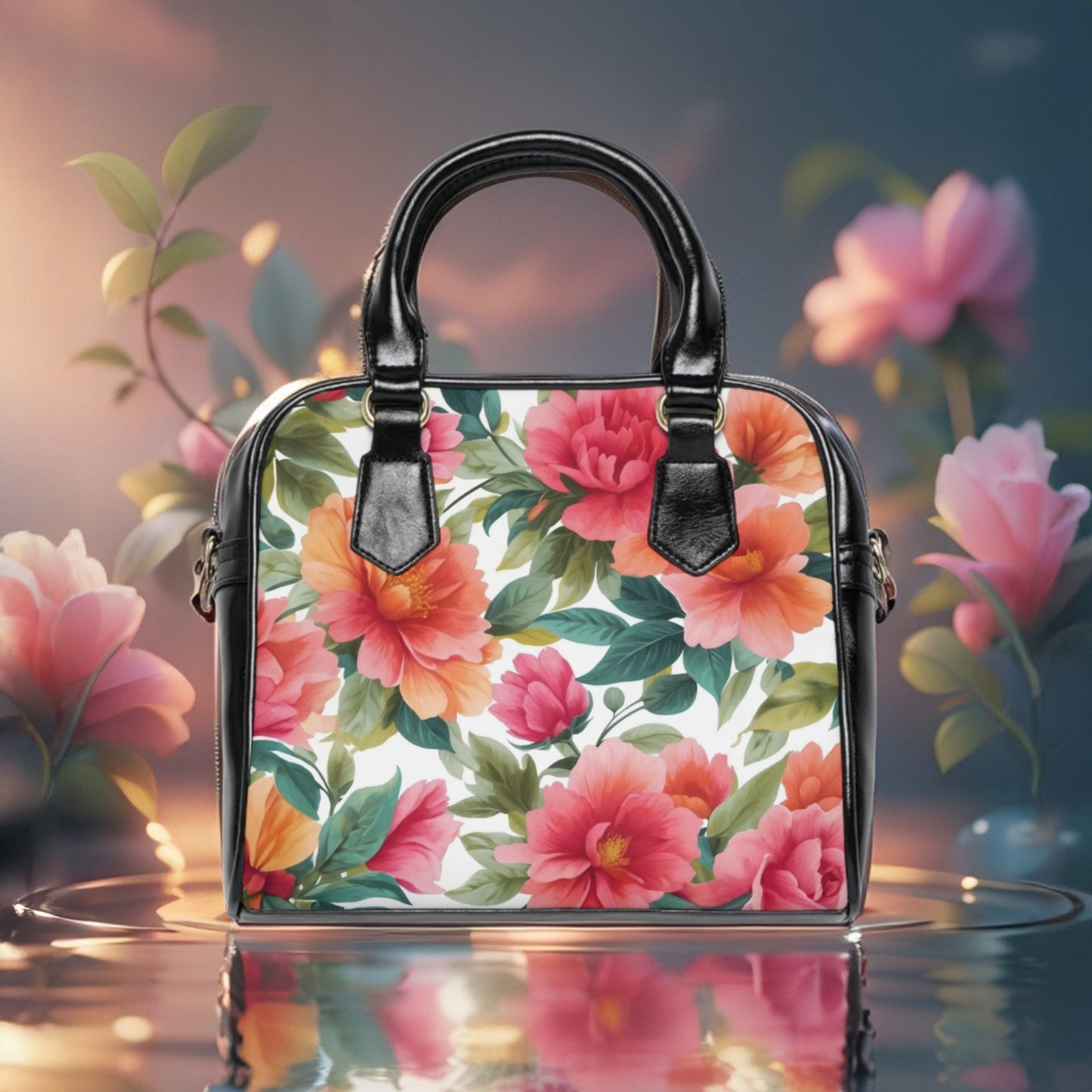 Shoulder Handbag - Floral