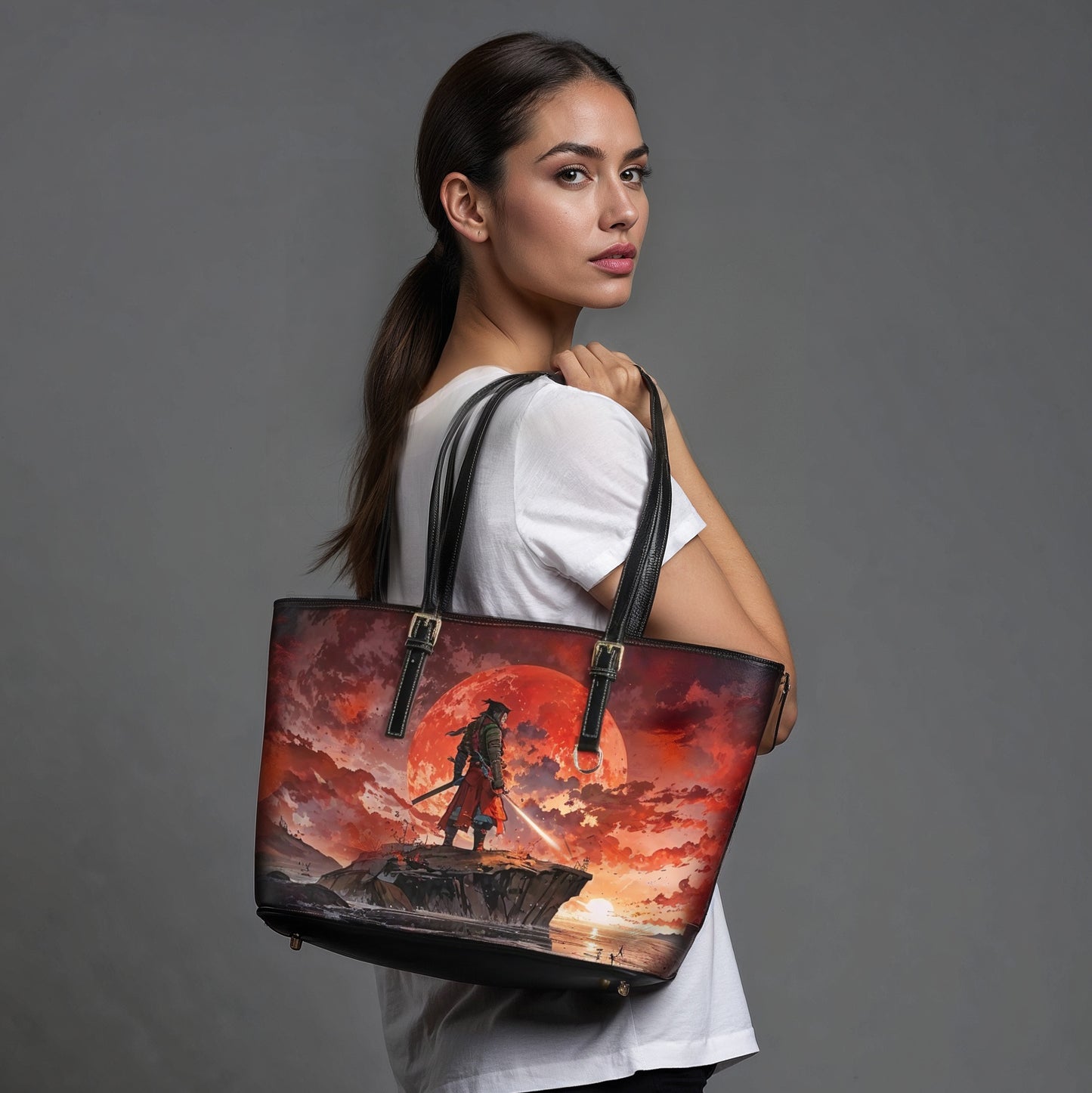 PU Leather Shoulder Bag- Samurai