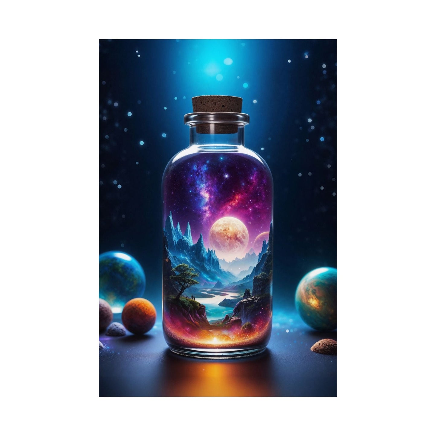 Satin Poster - Cosmic Fantasy Art - 8’’ x 12’’ (Vertical) / Satin - Poster