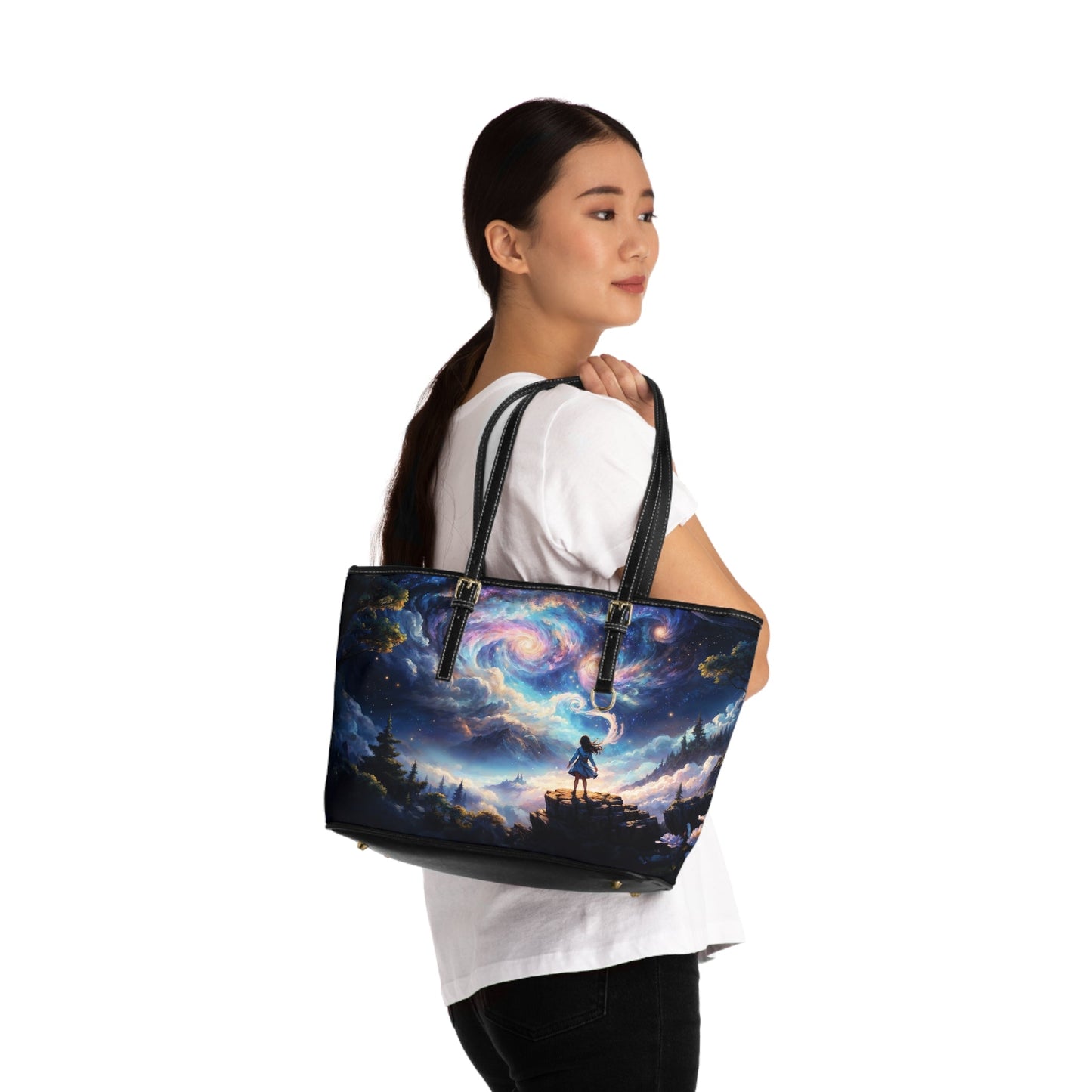 Shoulder Bag - Dreamy Landscape Painting with Little Girl - Bags