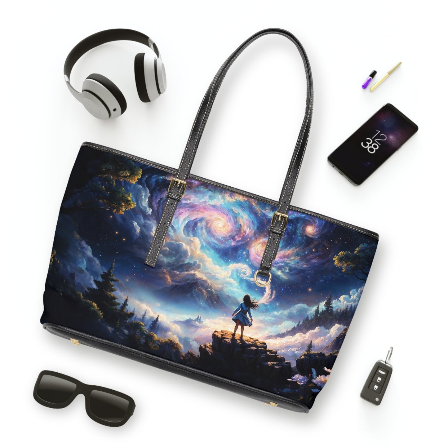 Shoulder Bag - Dreamy Landscape Painting with Little Girl - Bags