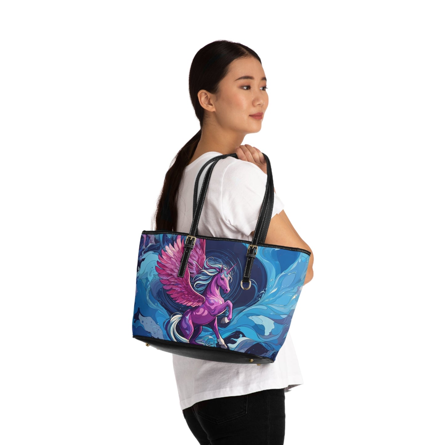 Shoulder Bag - Dreamy Pink Unicorn Illustration - Bags