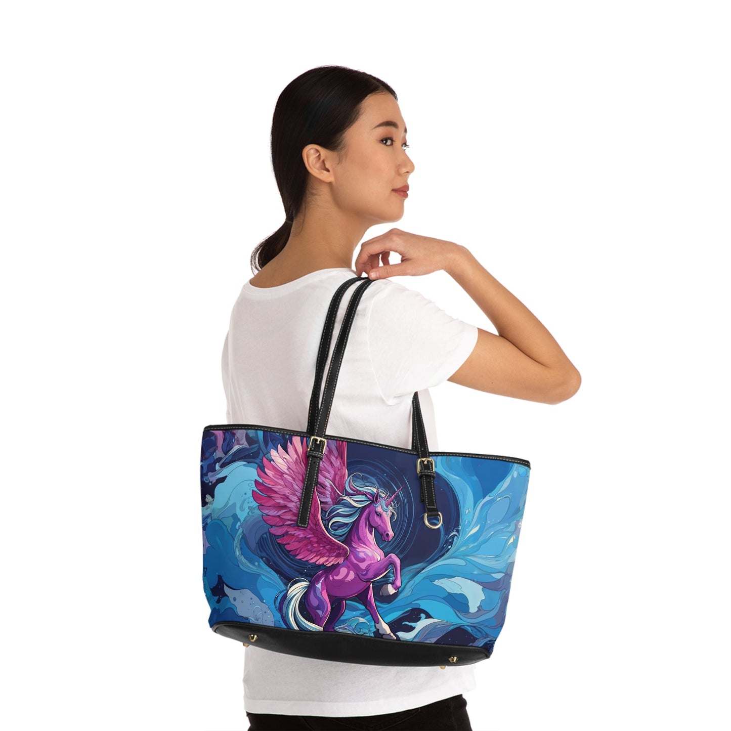 Shoulder Bag - Dreamy Pink Unicorn Illustration - Bags