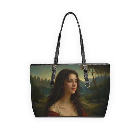 Shoulder Bag - Renaissance Style Mysterious Woman Painting - 16’’ x 10’’ / Black - Bags