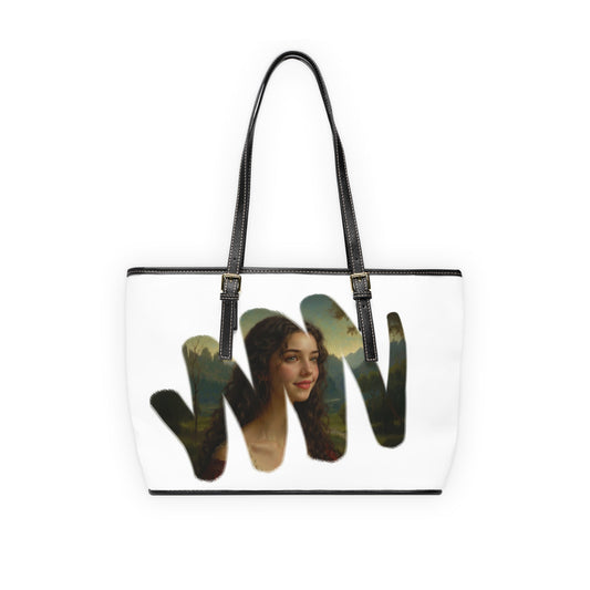 Shoulder Bag - Renaissance Style Painting of Mysterious Woman - 16’’ x 10’’ / Black - Bags