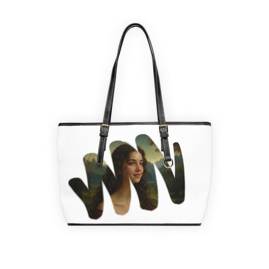 Shoulder Bag - Renaissance Style Painting of Mysterious Woman - 16’’ x 10’’ / Black - Bags