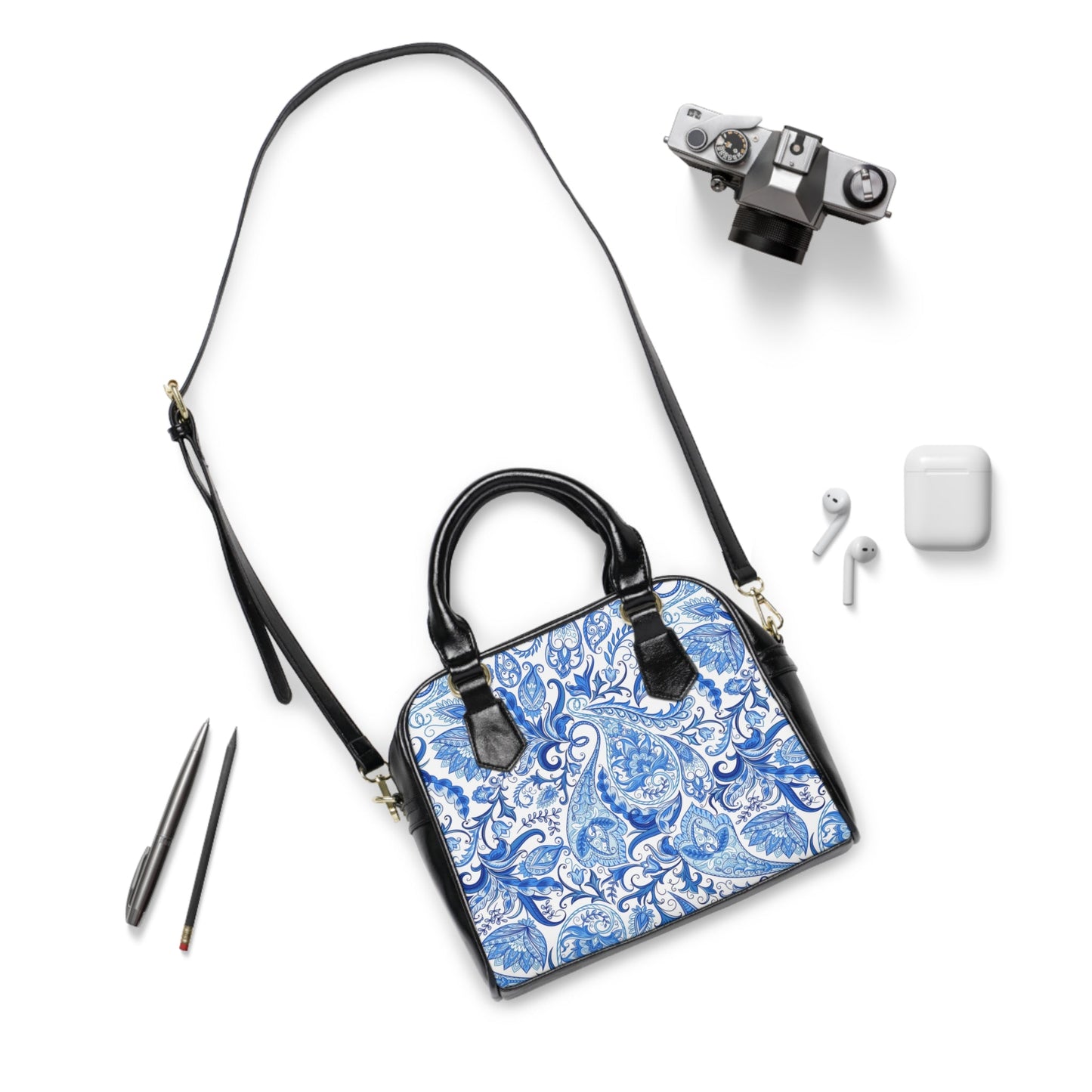Shoulder Handbag - Blueprint - 9.45’’ x 8.27’’ / Black - Bags
