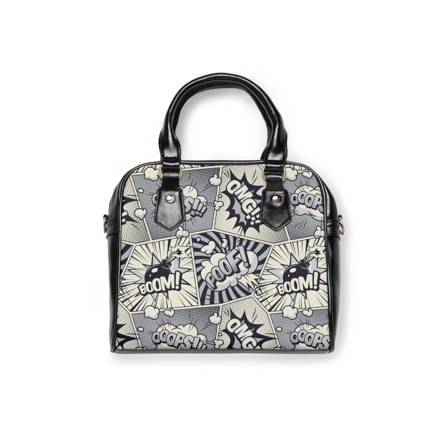 Shoulder Handbag - Comic book Pattern - 9.45’’ x 8.27’’ / Black - Bags