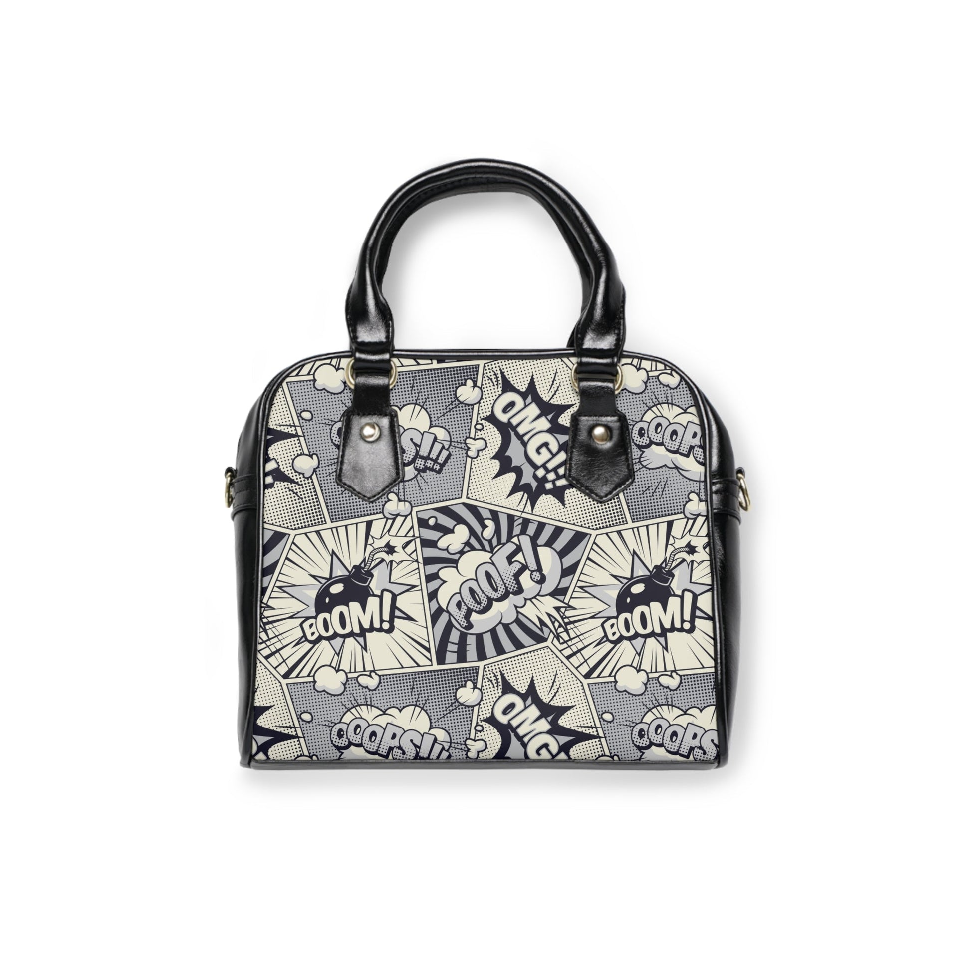 Shoulder Handbag - Comic book Pattern - 9.45’’ x 8.27’’ / Black - Bags