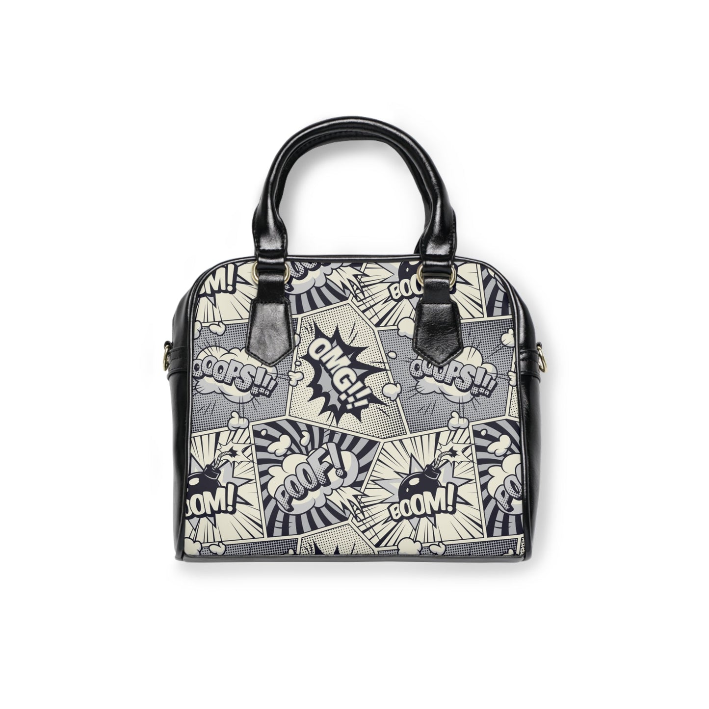 Shoulder Handbag - Comic book Pattern - 9.45’’ x 8.27’’ / Black - Bags