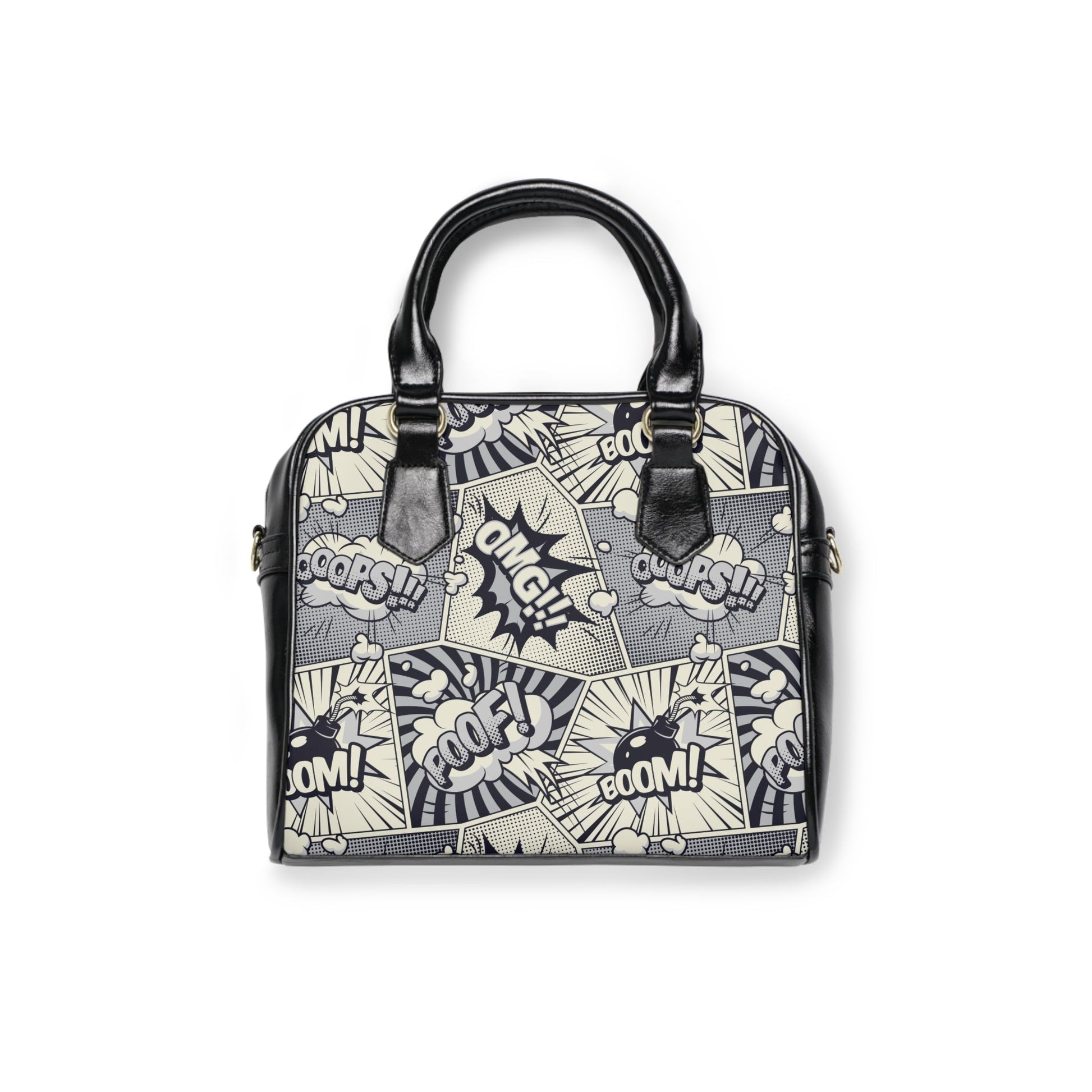 Shoulder Handbag - Comic book Pattern - 9.45’’ x 8.27’’ / Black - Bags