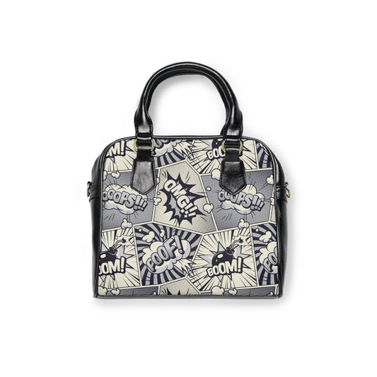 Shoulder Handbag - Comic book Pattern - 9.45’’ x 8.27’’ / Black - Bags