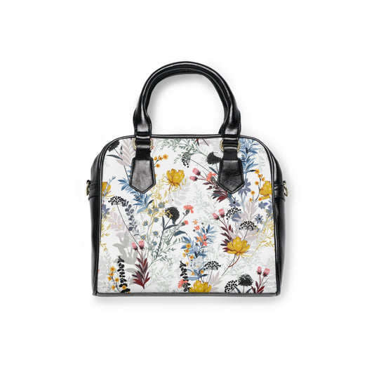 Shoulder Handbag- Field Flowers - 9.45’’ x 8.27’’ / Black - Bags