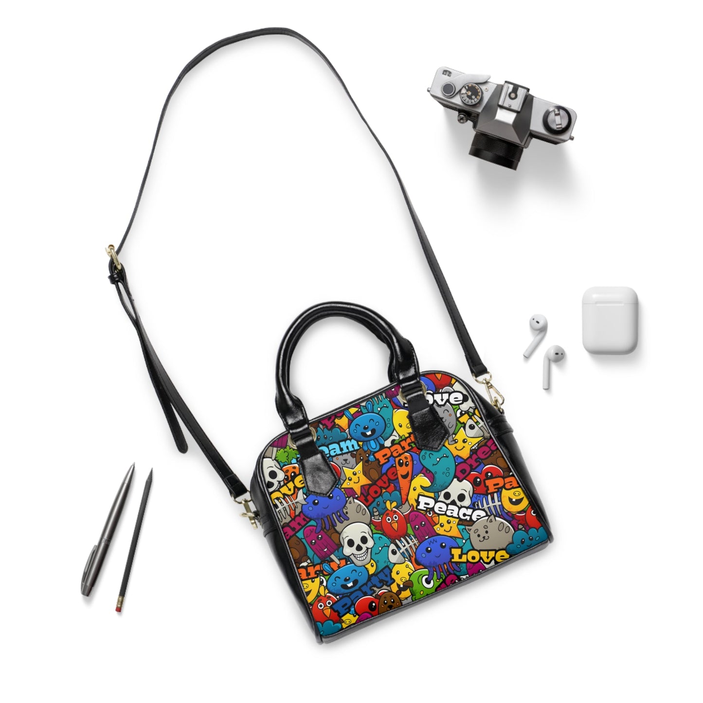 Shoulder Handbag - Street style - 9.45’’ x 8.27’’ / Black - Bags