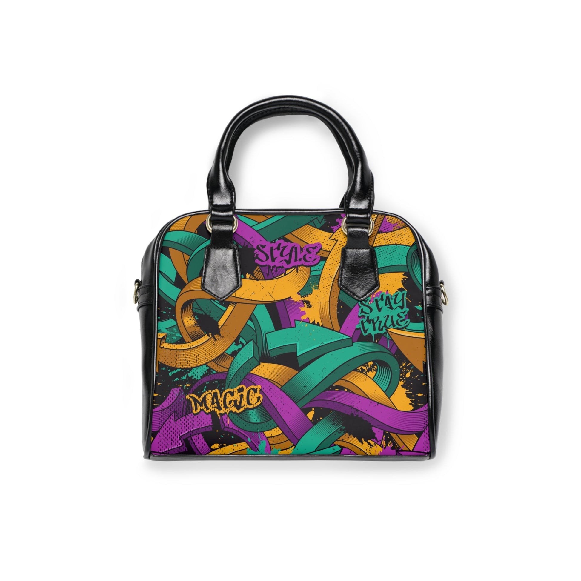 Shoulder Handbag - Urban Graffiti Chic - 9.45’’ x 8.27’’ / Black - Bags