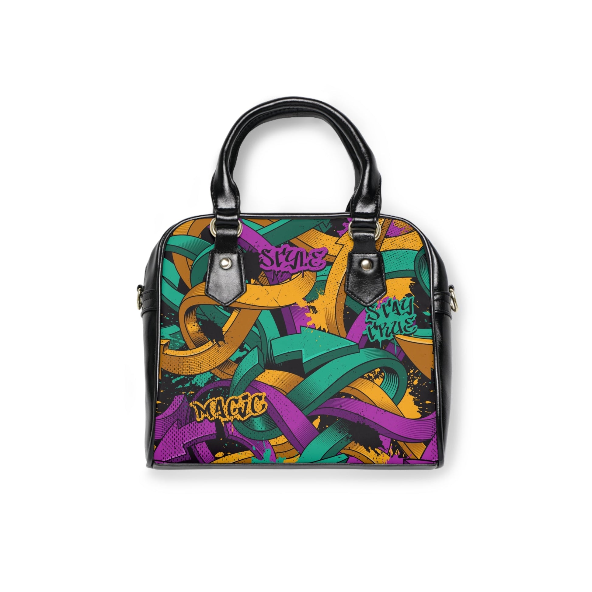 Shoulder Handbag - Urban Graffiti Chic - 9.45’’ x 8.27’’ / Black - Bags