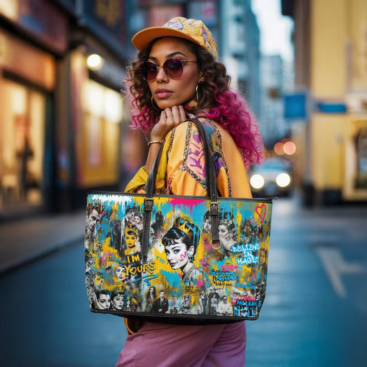 PU Leather Shoulder Bag - Audrey Hepburn