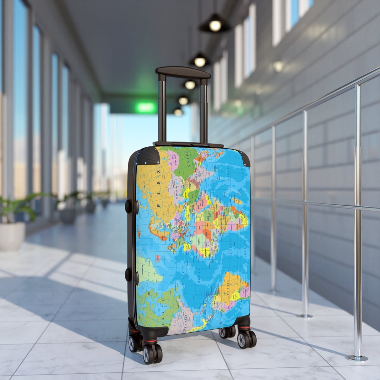 Suitcase Travel World Map Detailed Political Map Design - Bags