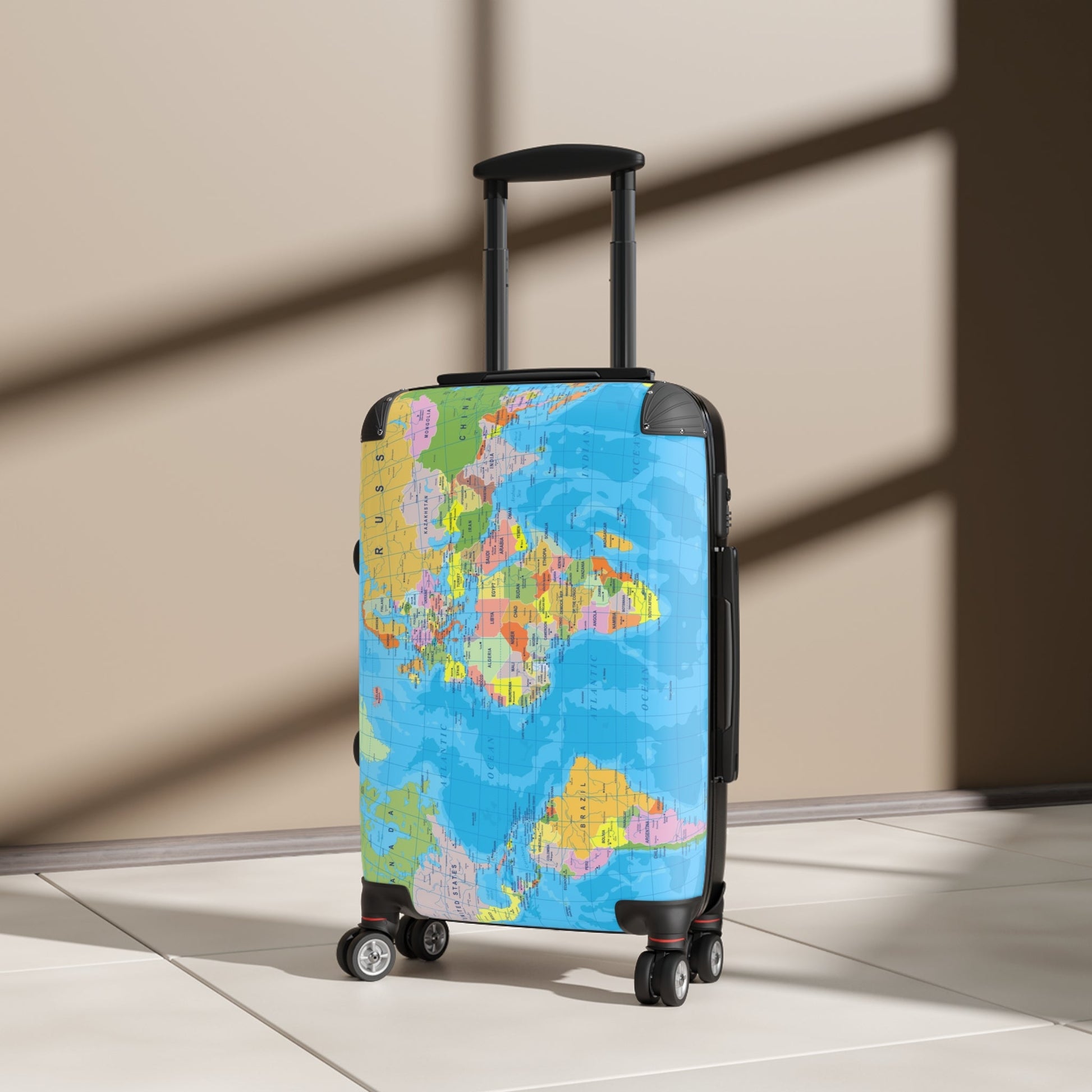 Suitcase Travel World Map Detailed Political Map Design - Bags