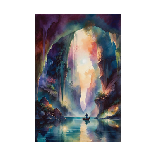 Textured Matte Poster - Dreamy Skies Watercolor Art Print - Poster